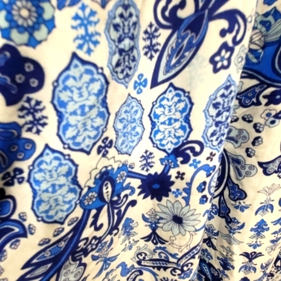 Size 16/18 Blue Lace Floral Spaghetti Strap Maxi Dress Party Casual VCAY - Picture 5 of 6